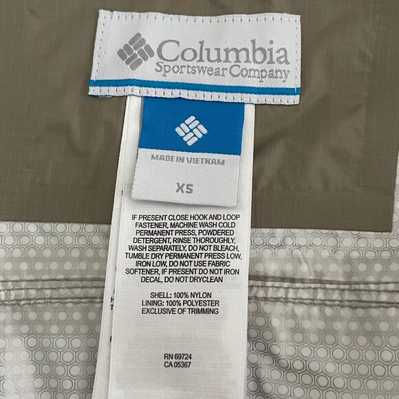 Columbia Omni Tech Arcadia II Waterproof Full Zip Hooded Rain Jacket Lt Khaki XS - Picture 10 of 15